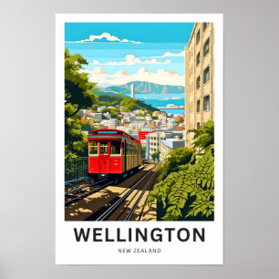 Wellington Nieuw-Zeeland Reisprint Poster