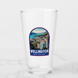 Wellington Nieuw-Zeeland Travel Art Vintage Glas