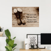 Wellingtons of Wellies Gumboots of Gummies? Poster (Thuiskantoor)