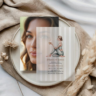Wellness Brunch Pilates & Lattes Verjaardagsfeestj Vellum Uitnodigingen