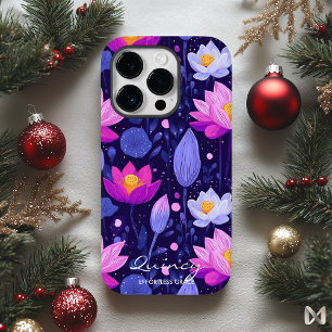 Wellness Elegante Lotus Bloeit in Stralende Paarsj Case-Mate iPhone 14 Pro Hoesje