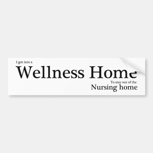 Wellness Home Bumpersticker (Voorkant)