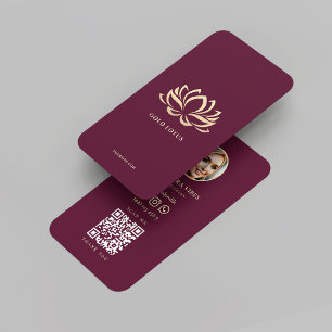 Wellness Spa Hair Beauty Esthetician Gold Lotus Visitekaartje