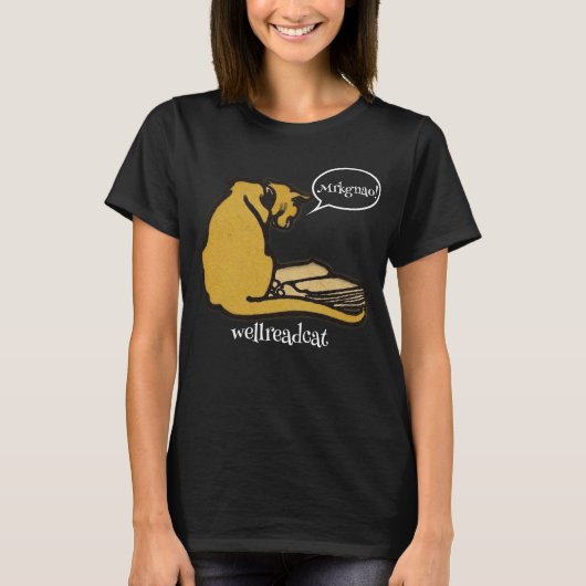 wellreadcat basic donker T-shirt (Voorkant)