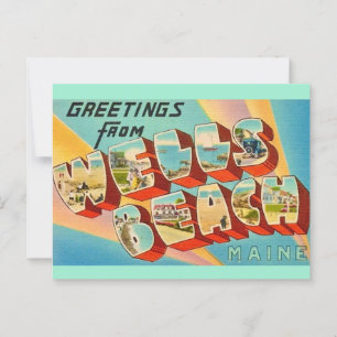 Wells Beach Maine Groeten Ansichtkaart Briefkaart