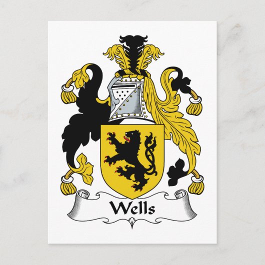 Wells Family Crest Briefkaart (Voorkant)