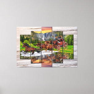 WELLS FARGO STAGECOACH CANVAS AFDRUK