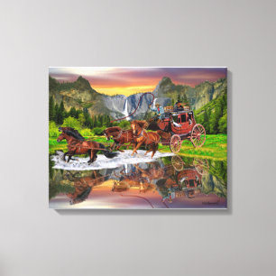 WELLS FARGO STAGECOACH CANVAS AFDRUK