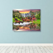 WELLS FARGO STAGECOACH CANVAS AFDRUK (Insitu (Houten vloer))