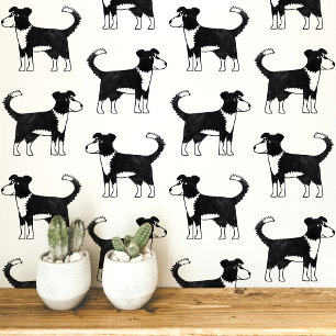 Wels Border Collie Hond Patroon Behang