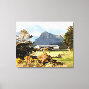 WELSE BOERDERIJ EN BERGEN CANVAS AFDRUK