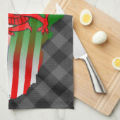 Welsh American Flags Map Tea Towel Theedoek (Quarter Fold)