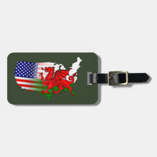 Welsh American Wales USA Bagagelabel