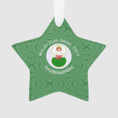 Welsh Angel Kerstvlag gepersonaliseerd Ornament (voorkant)