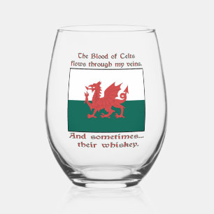 Welsh Blood van Kelten Stroomt door Aderen Soms Wh Wijnglas Zonder Voet