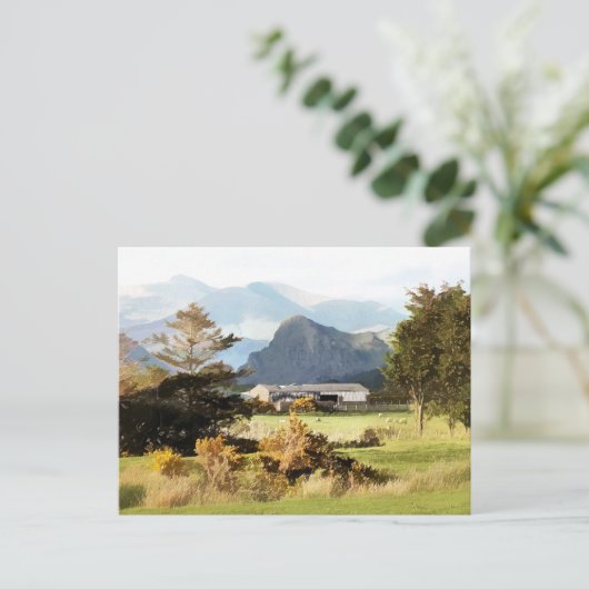 WELSH BOERDERIJ EN MOUNTAIN LANDSCHAP BRIEFKAART (Staand voorkant)