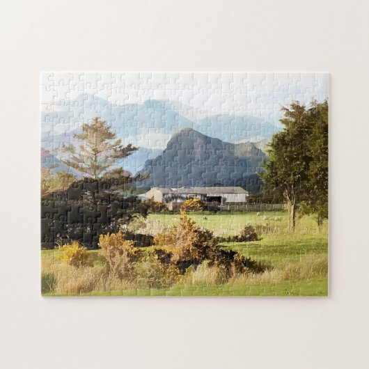 WELSH BOERDERIJ EN MOUNTAIN LANDSCHAP LEGPUZZEL (Horizontaal)