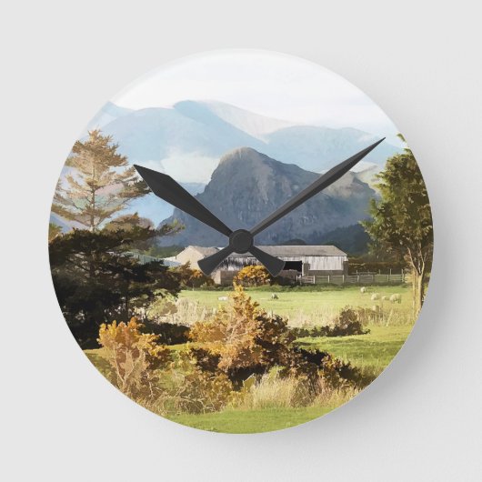 WELSH BOERDERIJ EN MOUNTAIN LANDSCHAP RONDE KLOK (Voorkant)