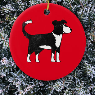 Welsh Border Collie Sheep Dog Keramisch Ornament