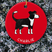 Welsh Border Collie Sheep Dog Persoonlijk Keramisch Ornament