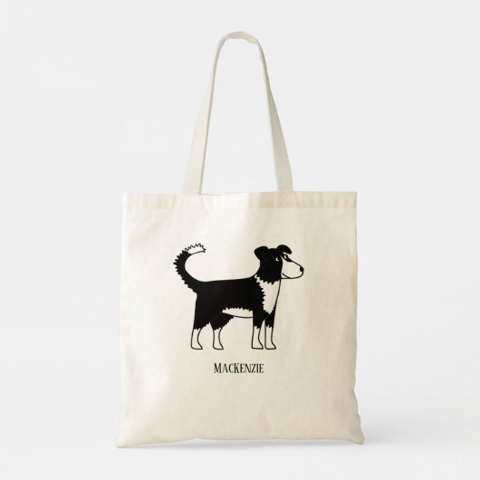 Welsh Border Collie Sheepdog Custom Name Tote Bag (Achterkant)