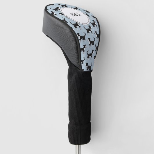Welsh Border Collie Sheepdog Pattern Monogram Golfheadcover (Schuin)
