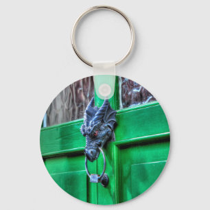 Welsh Cast Iron Dragon Head Deurklopker Sleutelhanger