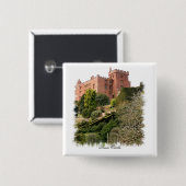 WELSH CASTLES VIERKANTE BUTTON 5,1 CM (Voorkant /achterkant)