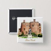 WELSH CASTLES VIERKANTE BUTTON 5,1 CM (Voorkant /achterkant)