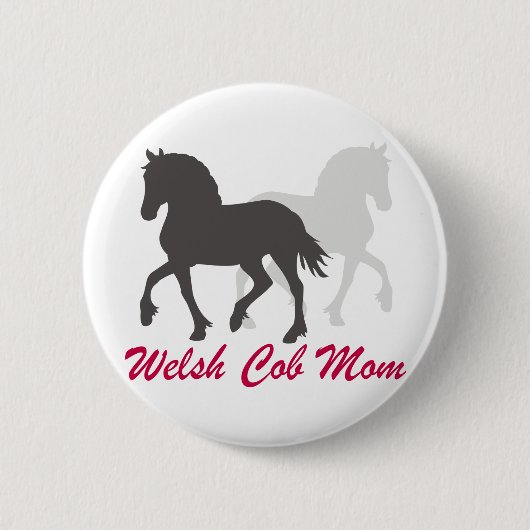 Welsh Cob mama Ronde Button 5,7 Cm (Voorkant)