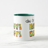 Welsh Coffee Mok: Hoffi Coffi, Nastutiums Pattern Mok (Midden)