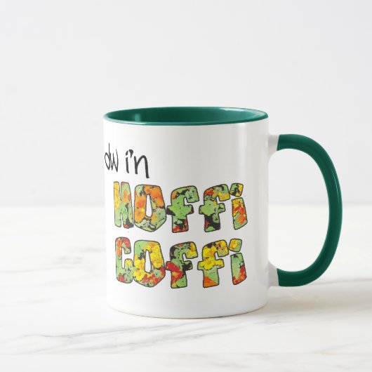 Welsh Coffee Mok: Hoffi Coffi, Nastutiums Pattern Mok (Rechts)