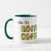 Welsh Coffee Mok: Hoffi Coffi, Nastutiums Pattern Mok (Links)