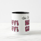 Welsh Coffee Mok: Hoffi Coffi, Red, Green Pattern Mok (Midden)