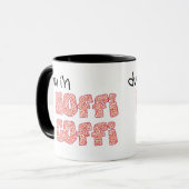 Welsh Coffee Mok: Hoffi Coffi rood pinwheel patroo Mok (Voorkant links)