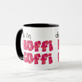 Welsh Coffee Mok: Hoffi Coffi, roze en Sinaasappel Mok (Voorkant links)