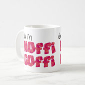 Welsh Coffee Mok: Hoffi Coffi, roze en Sinaasappel Mok (Voorkant links)