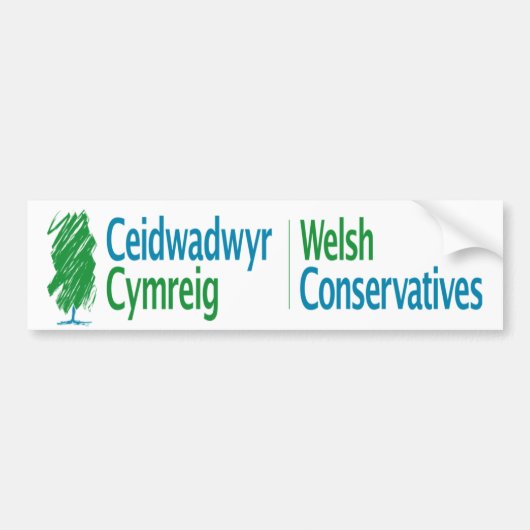 Welsh Conservatives Ceidwadwyr Cymreig Bumpersticker (Voorkant)