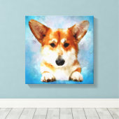 Welsh Corgi Canvas Afdruk (Insitu (Houten vloer))