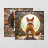 Welsh Corgi chien - Carte de vacances de Pâques (Devant / Derrière)
