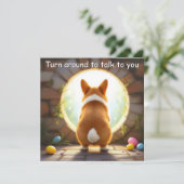 Welsh Corgi chien - Carte de vacances de Pâques (Debout devant)