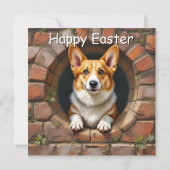 Welsh Corgi chien - Carte de vacances de Pâques (Dos)