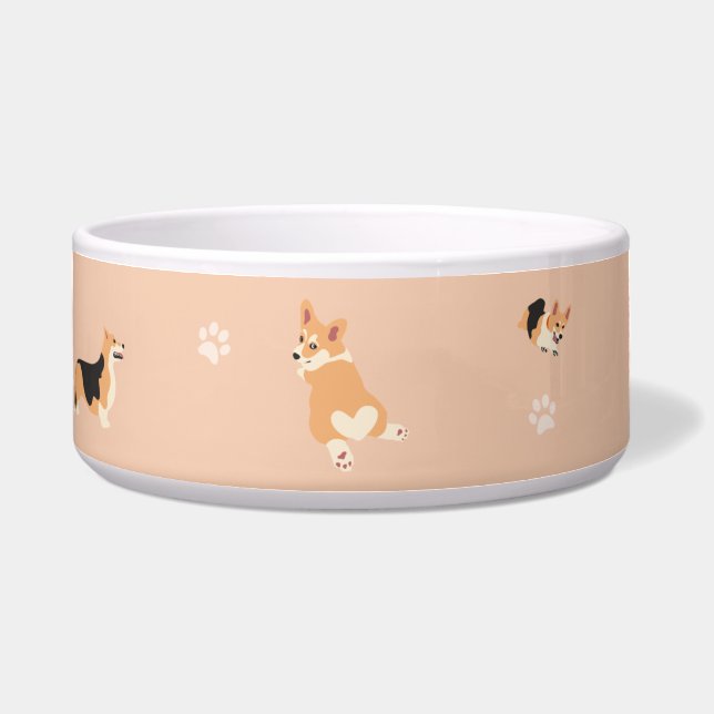 WELSH CORGI DOG BOWL VOERBAKJE (Voorkant)