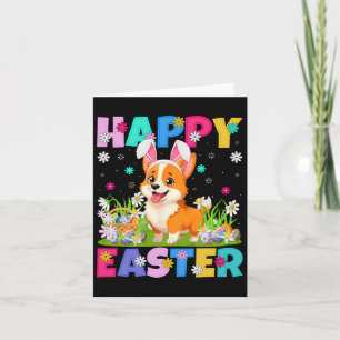 Welsh Corgi Dog Happy Easter Egg Hunt Bunny Ear Ea Kaart