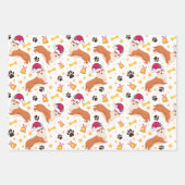 Welsh Corgi Dog met Kerstmis Inpakpapier Vel (Voorkant 3)