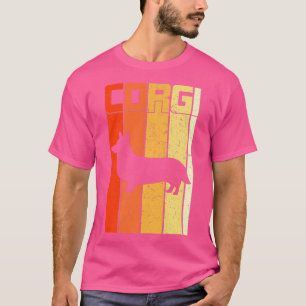 Welsh Corgi Dog Retro Style Stripes1616 T-shirt