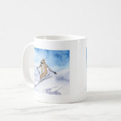 Welsh Corgi dog skiing Koffiemok (Voorkant links)