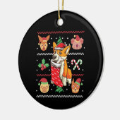 Welsh Corgi Dog Ugly Kerstmis Keramisch Ornament (Links)