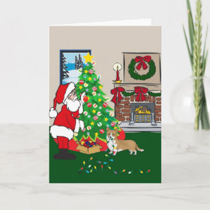 welsh corgi feestdagen kaart