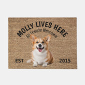 Welsh Corgi Gepersonaliseerde Hondenliefhebbers de Deurmat (Voorkant)
